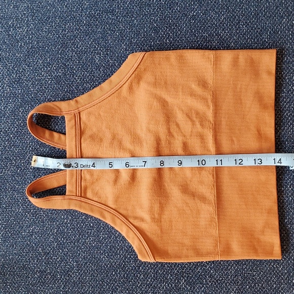 Athleta:  Seamless Ribbed Crop Tank, Size XS, Muted Orange - Picture 3 of 6